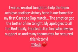 白吃2张黄牌！埃基蒂克：情绪确实有些失控，我向红军大家庭致歉