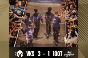 美洲赛区南美VKS击败北美100T进决赛，将和FLY争一号种子