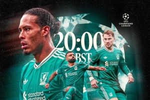 利物浦发布欧冠海报：萨拉赫、范迪克、麦卡利斯特出镜