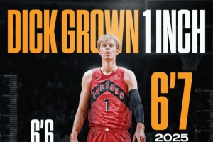 我也长高了！迪克官方身高数据比上赛季高了1英寸 现在201CM