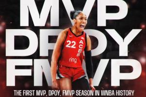 大满贯！阿贾-威尔逊同年DPOY+MVP+FMVPWNBA历史第一人