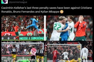 全是硬茬！凯莱赫最近3次扑点对手：C罗、B费、姆巴佩