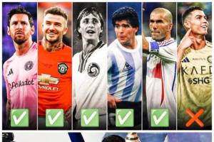 格子列历史TOP5：齐达内居首，小贝克圣老马梅西在列，C罗未上榜