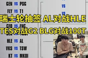 姿态看瑞士轮抽签 TES再遇G2 ALvsHLE BLGvs100T：AL是硬仗啊！