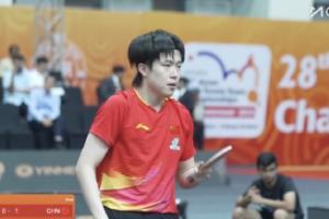 亚锦赛男团决赛：王楚钦3-1战胜陈颢桦，中国队2-0领先中国香港队