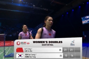 李怡婧/罗徐敏2-0击败韩国组合，晋级法国羽毛球公开赛女双半决赛