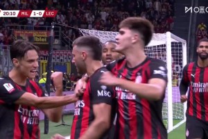 米兰先下一城！S-希门尼斯门前抢点破门，巴特萨基传中助攻！