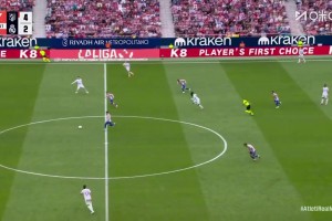 马竞5-2领先皇马！巴尔韦德中场传球失误，格列兹曼单刀破门