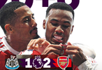 英超第6轮阿森纳2比1补时绝杀纽卡斯尔联